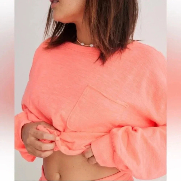 Aerie Endless Summer Oversized Pink Crew Sweatshirt NWT - Picture 3 of 9